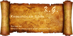 Kvasznicza Gida névjegykártya